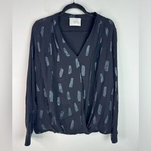 Just Female Wrap Blouse Black foil Medium